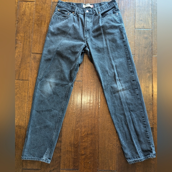 Y2K Levi's 550 Jeans Men Size 38x36 Relaxed Fit Faded Black Baggy Denim Red Tag - Picture 1 of 14
